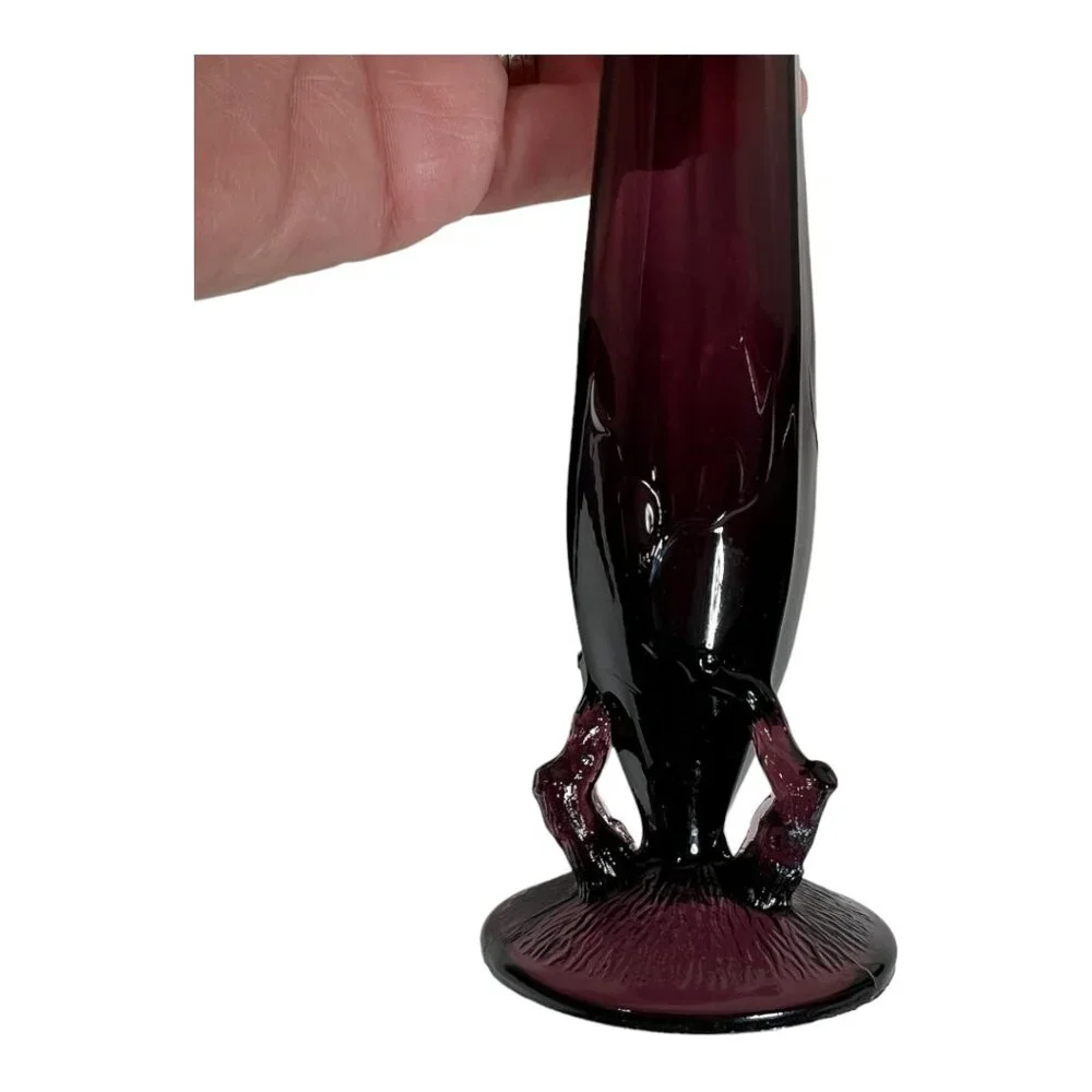 Two Dugan Amethyst Twig Vines Pedestal Vases‎